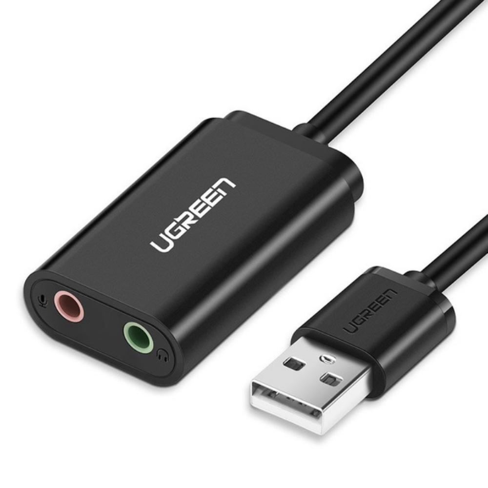 Ugreen External USB audio card 15cm black (30724B) (UGR30724B) | JAR Computers Ugreen External USB audio card 15cm black (30724B) (UGR30724B)