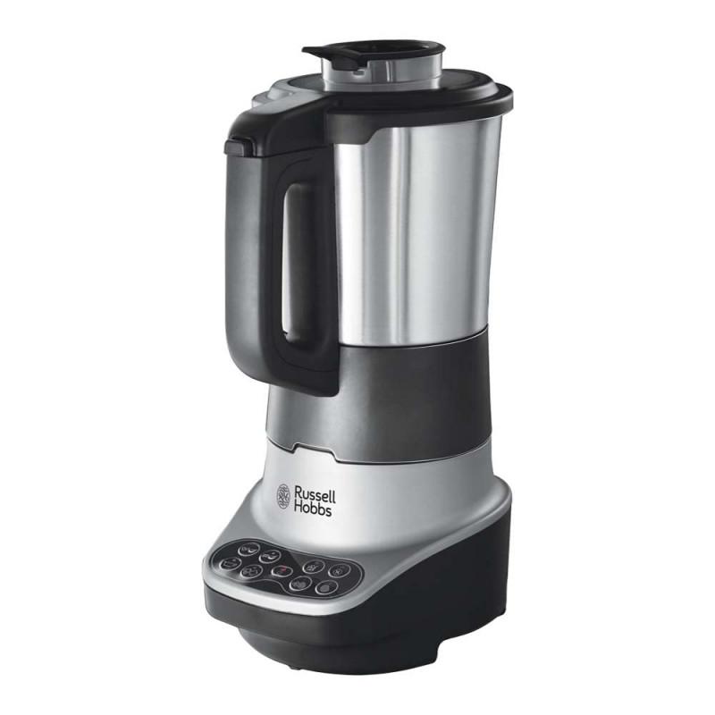 Блендер за супа с нагревател Russell Hobbs Soup & Blend 21480-56, 1200W, 1.75L, 8 програми, Звук, Поддържане на топлина, Черен/инокс