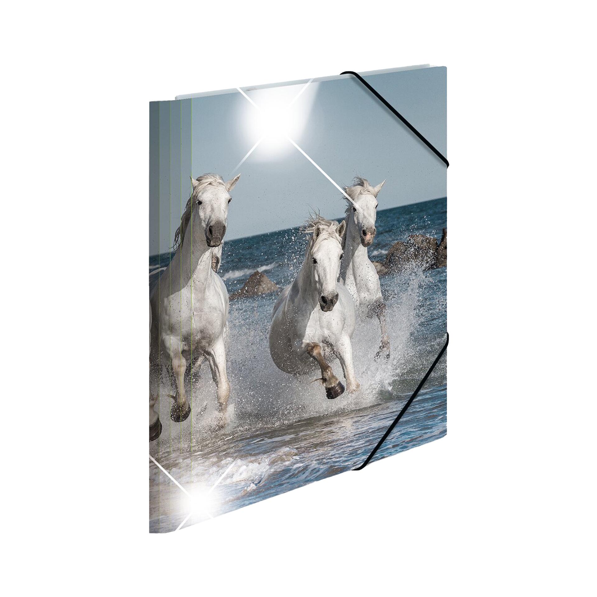 Herma Папка Animals, картонена, с ластик, A4, PP, коне