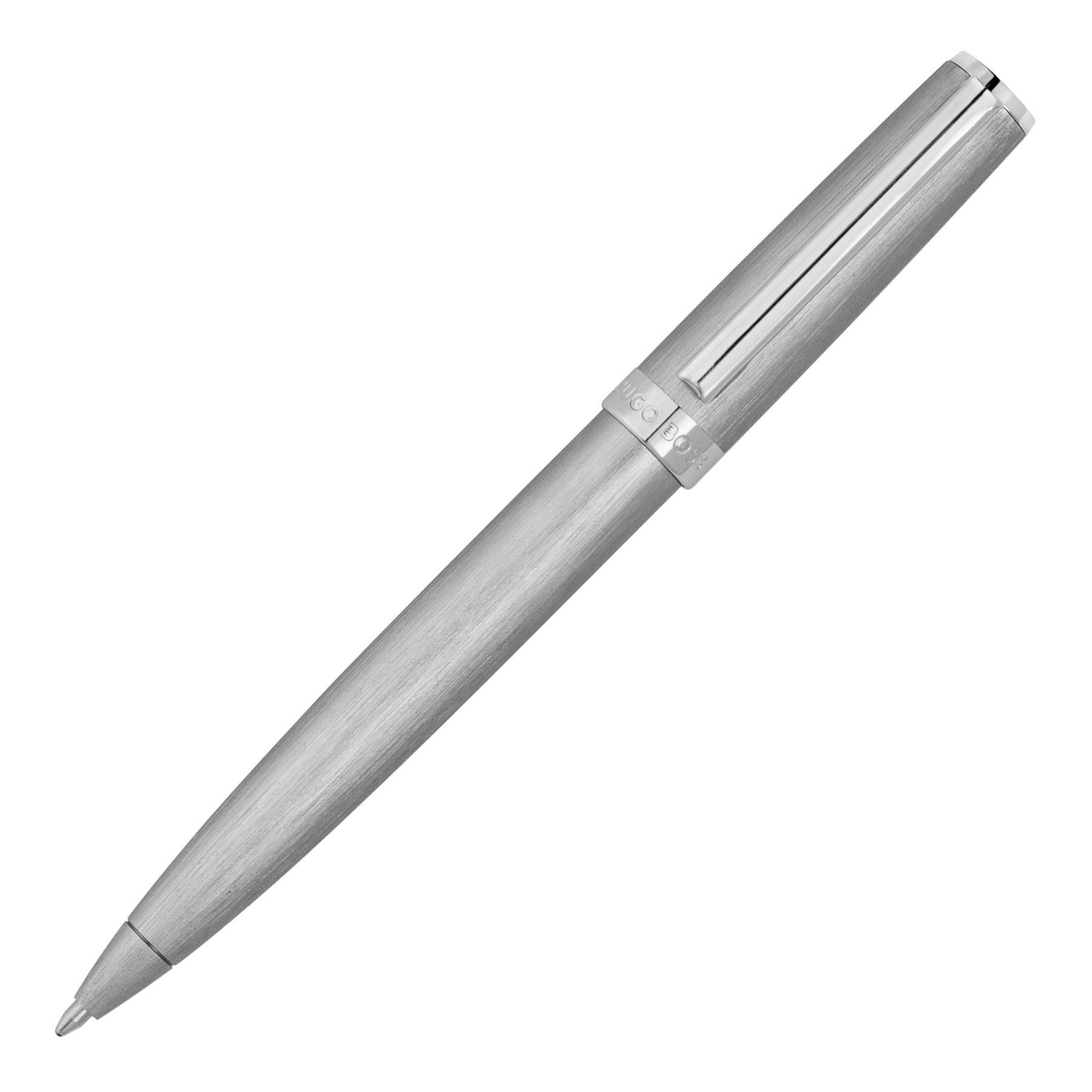 Hugo Boss Химикалка Gear Brushed, в кутия, хром | JAR Computers Hugo Boss Химикалка Gear Brushed, в кутия, хром