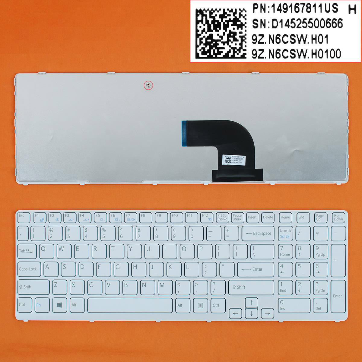 Клавиатура за лаптоп Sony Vaio SVE17 White Frame White US/UK Type 2 | JAR Computers Клавиатура за лаптоп Sony Vaio SVE17 White Frame White US/UK Type 2