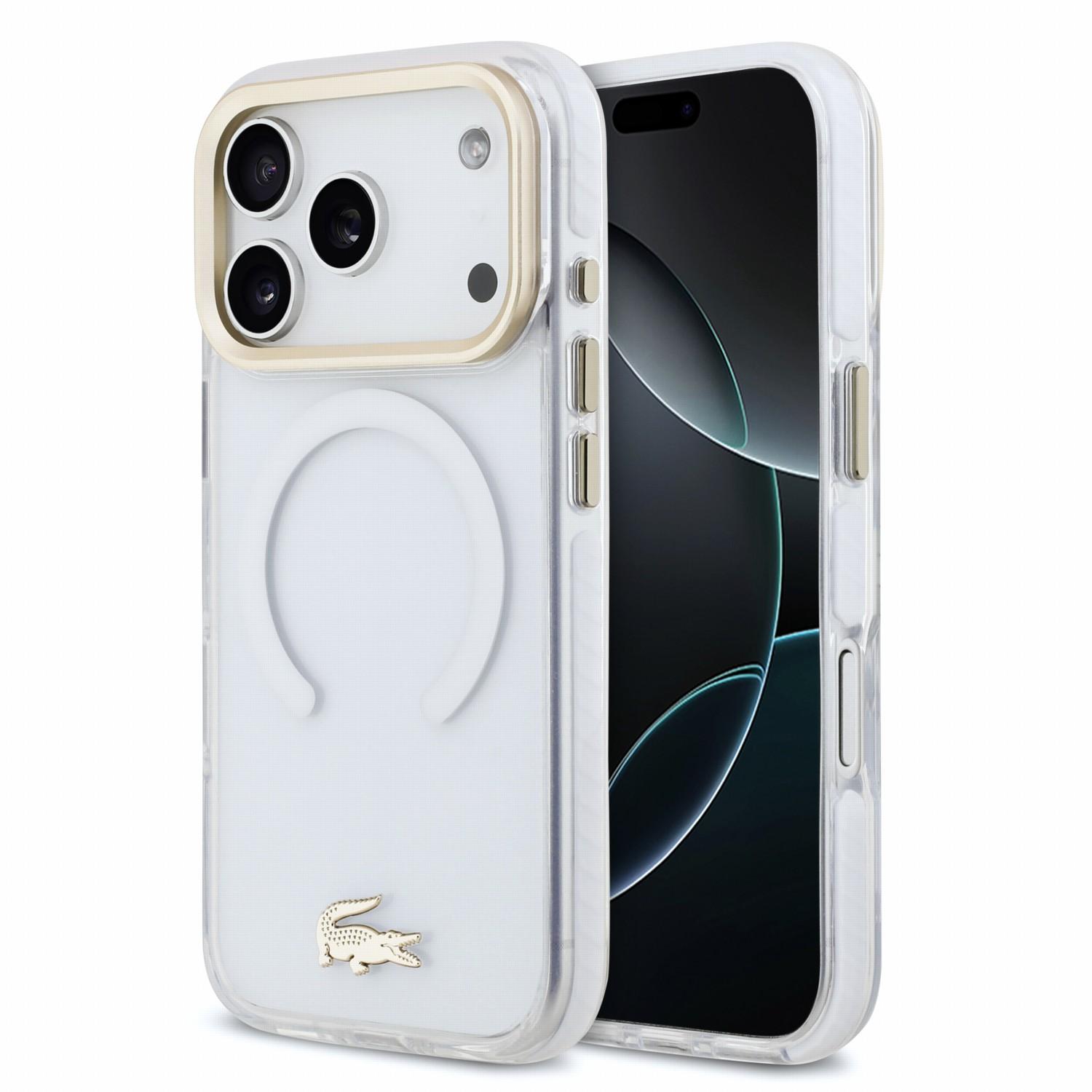 LACOSTE Калъф Apple iPhone 18 Pro/ 17 Pro, IML Shockproof Petit Pique Gold Logo MagSafe /прозрачен/ - LCHMP18LUFWAH | JAR Computers LACOSTE Калъф Apple iPhone 18 Pro/ 17 Pro, IML Shockproof Petit Pique Gold Logo MagSafe /прозрачен/ - LCHMP18LUFWAH
