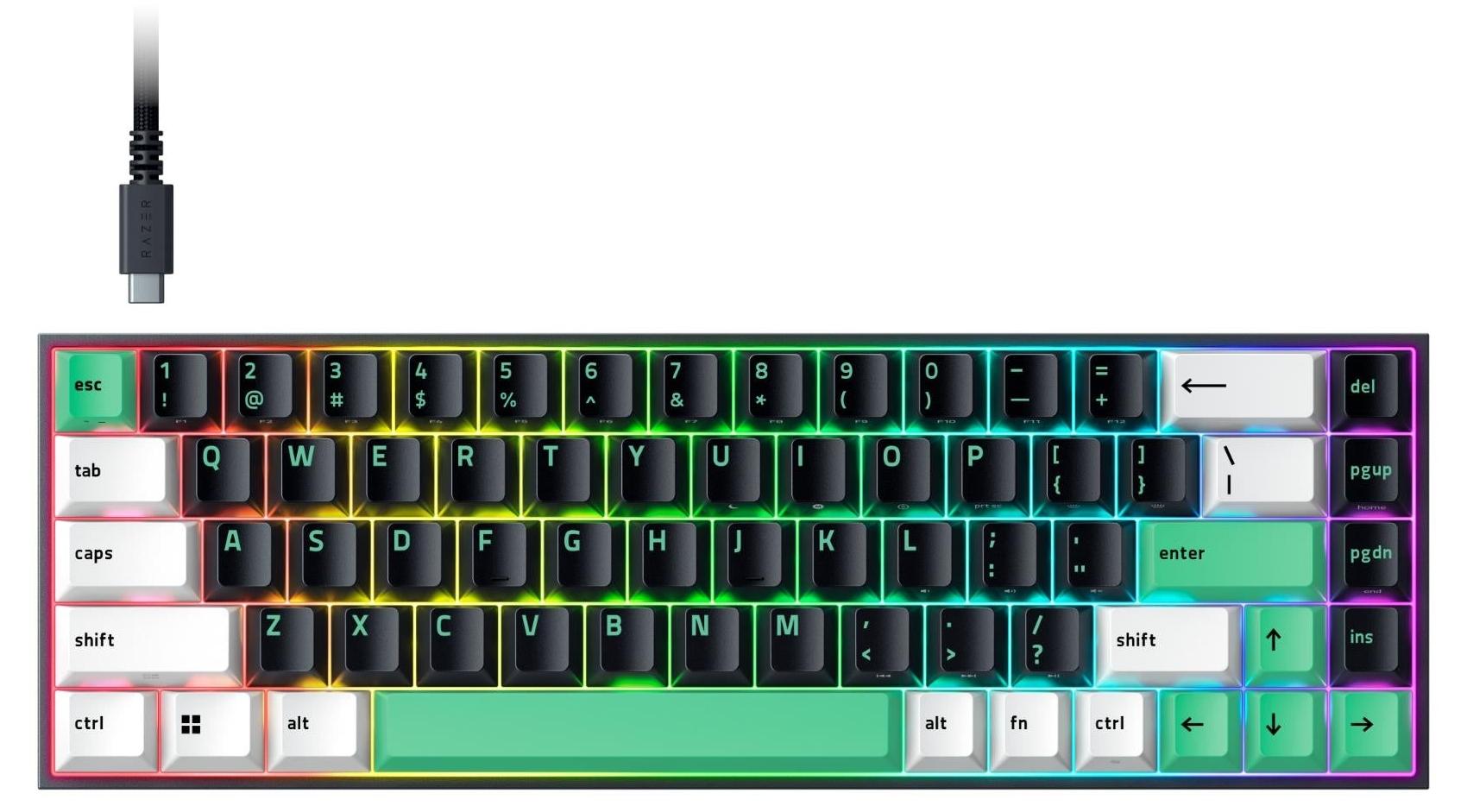 Механична клавиатура Razer - Reclusa X Mini, Tactile, RGB, черна | JAR Computers Механична клавиатура Razer - Reclusa X Mini, Tactile, RGB, черна