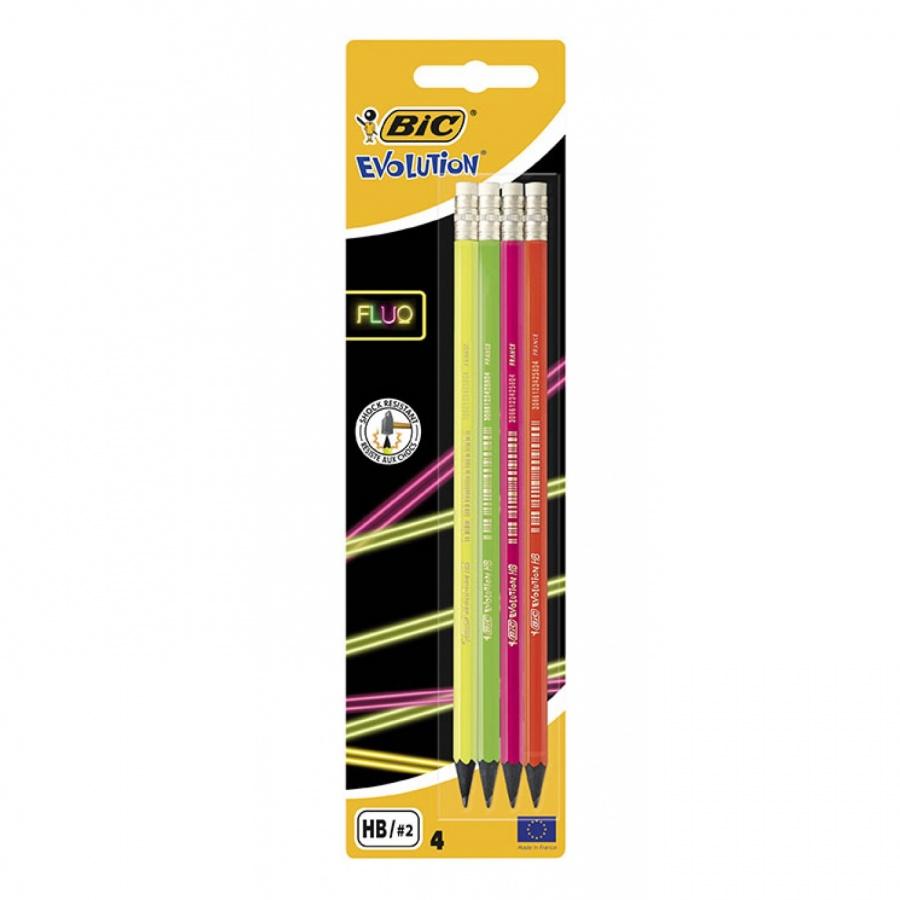 Молив с гума BIC Evolution FLUO, HB, | JAR Computers Молив с гума BIC Evolution FLUO, HB,