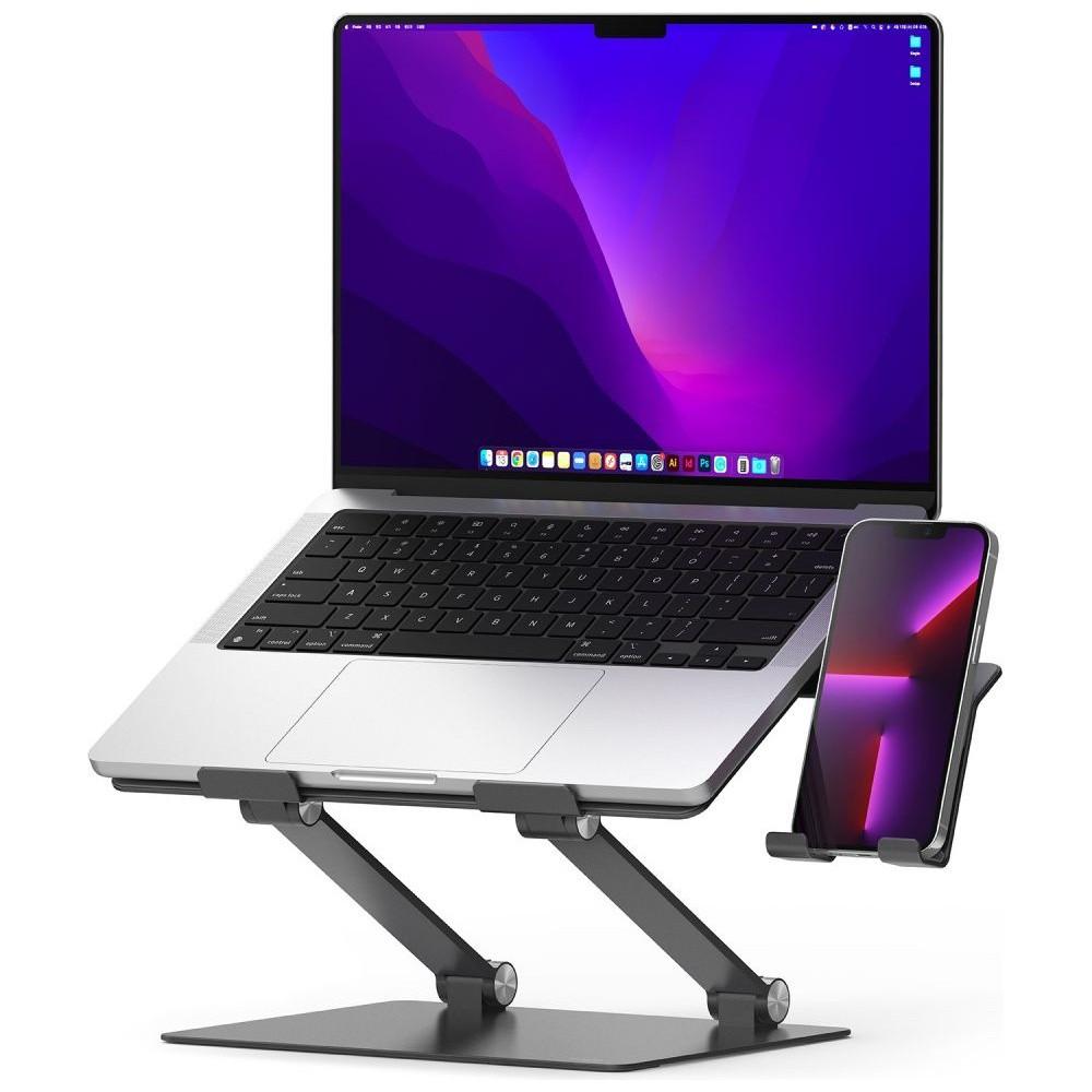 Сгъваема алуминиева поставка за MacBook и лаптопи от 11 до 17 инча - Ringke Outstanding Laptop Stand (тъмносив) | JAR Computers Сгъваема алуминиева поставка за MacBook и лаптопи от 11 до 17 инча - Ringke Outstanding Laptop Stand (тъмносив)