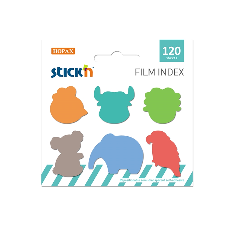 Stick'n Самозалепващи индекси Животни C, асорти, 120 броя