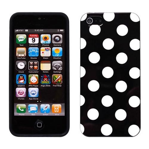 Термополиуретанов калъф за iPhone 5, iPhone 5S, iPhone SE - Polka Dot TPU Case (черен) | JAR Computers Термополиуретанов калъф за iPhone 5, iPhone 5S, iPhone SE - Polka Dot TPU Case (черен)