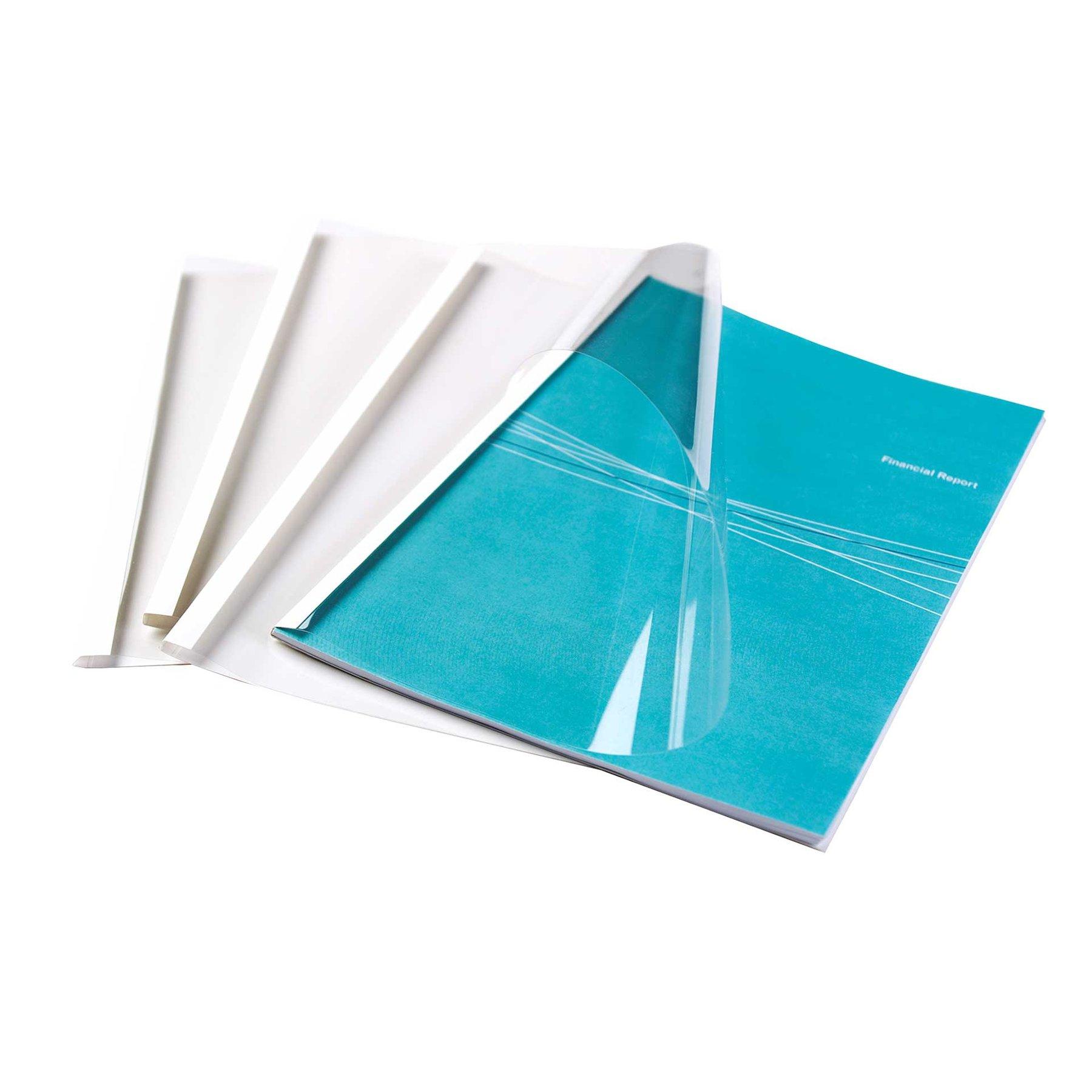 Fellowes Корици за термо подвързване, PVC, А4, 1.5 mm, бели, 100 броя | JAR Computers Fellowes Корици за термо подвързване, PVC, А4, 1.5 mm, бели, 100 броя