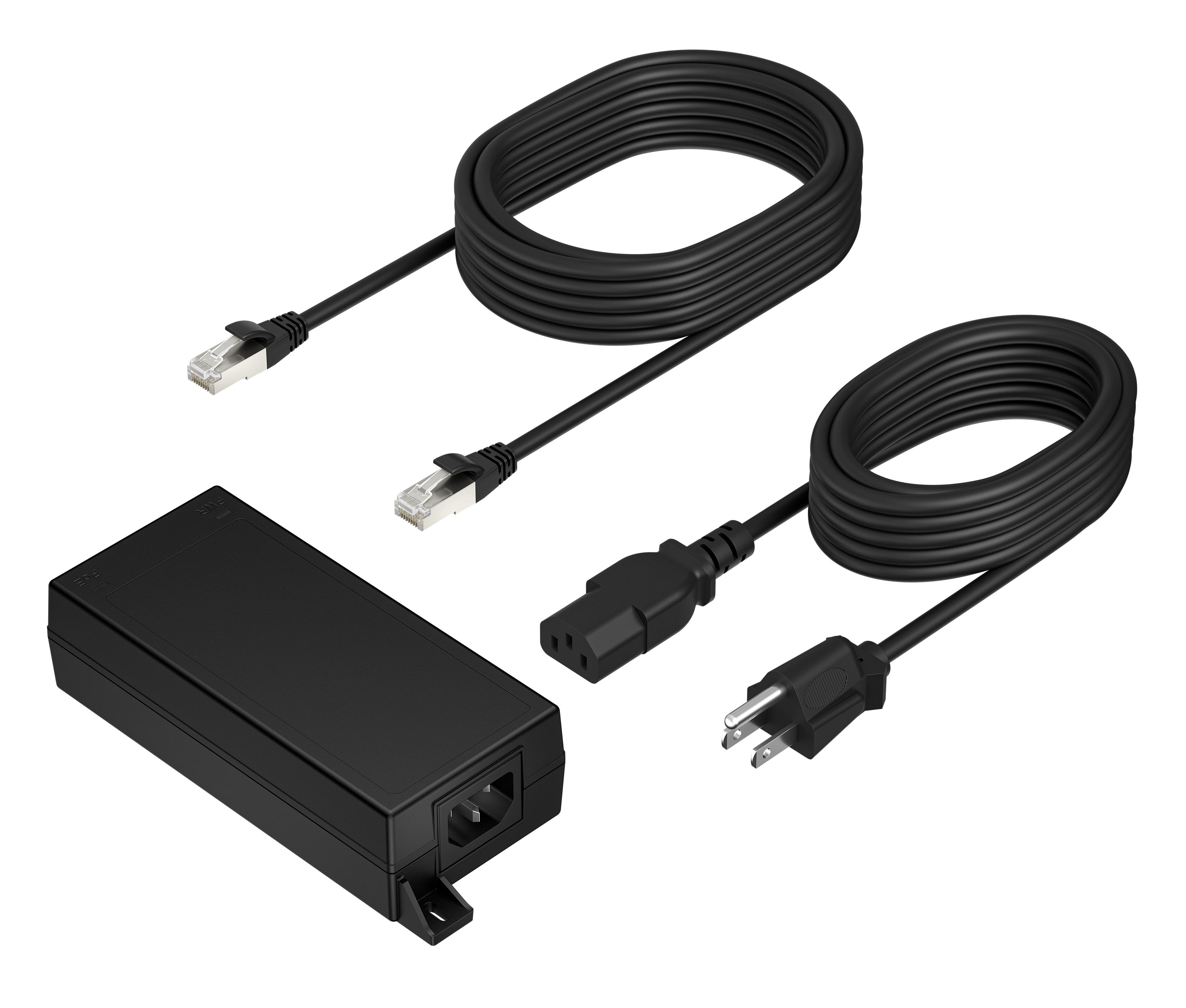 HP Poly PoE++ 65W 2.5G Adapter with 3.66m CAT6A Cable and Power Cord Черен | JAR Computers HP Poly PoE++ 65W 2.5G Adapter with 3.66m CAT6A Cable and Power Cord Черен