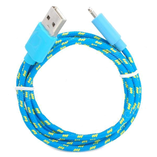 Кабел с въжена оплетка за iPhone 5, iPhone 5S, iPhone SE, iPhone 5C, iPod Touch 5, iPod Nano 7, iPad 4 и iPad Mini, iPad mini 2, iPad mini 3 - Wooven Lightning to USB Cable (син) | JAR Computers Кабел с въжена оплетка за iPhone 5, iPhone 5S, iPhone SE, iPhone 5C, iPod Touch 5, iPod Nano 7, iPad 4 и iPad Mini, iPad mini 2, iPad mini 3 - Wooven Lightning to USB Cable (син)