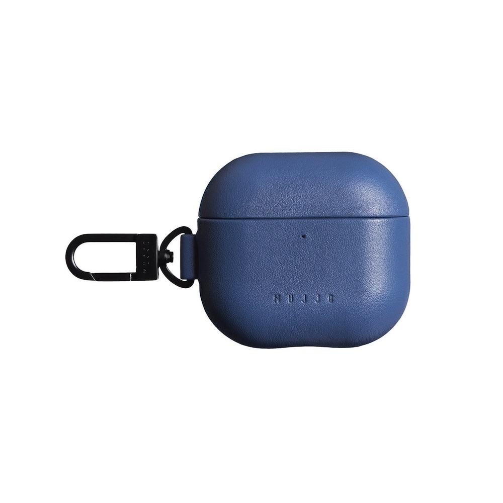 Кожен (естествена кожа) кейс за Apple Airpods 4 - Mujjo Echelon Leather Case (син) | JAR Computers Кожен (естествена кожа) кейс за Apple Airpods 4 - Mujjo Echelon Leather Case (син)