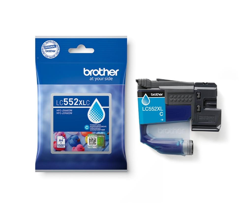 Оригинален патрон Brother LC-552XL, MFC-J3660/90, 1500 страници/5%, Cyan