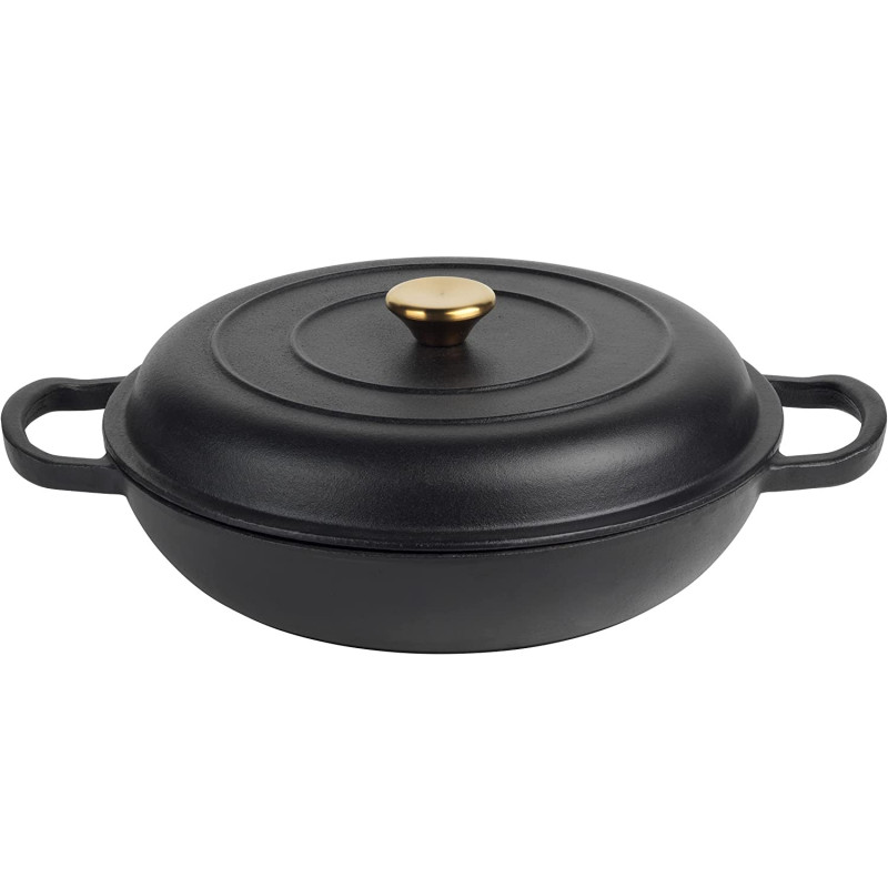 Плитка чугунена тенджера Russell Hobbs RH02525BEU7, 30 см, 2.8 l, Индукция, Фурна до 240C, Черен