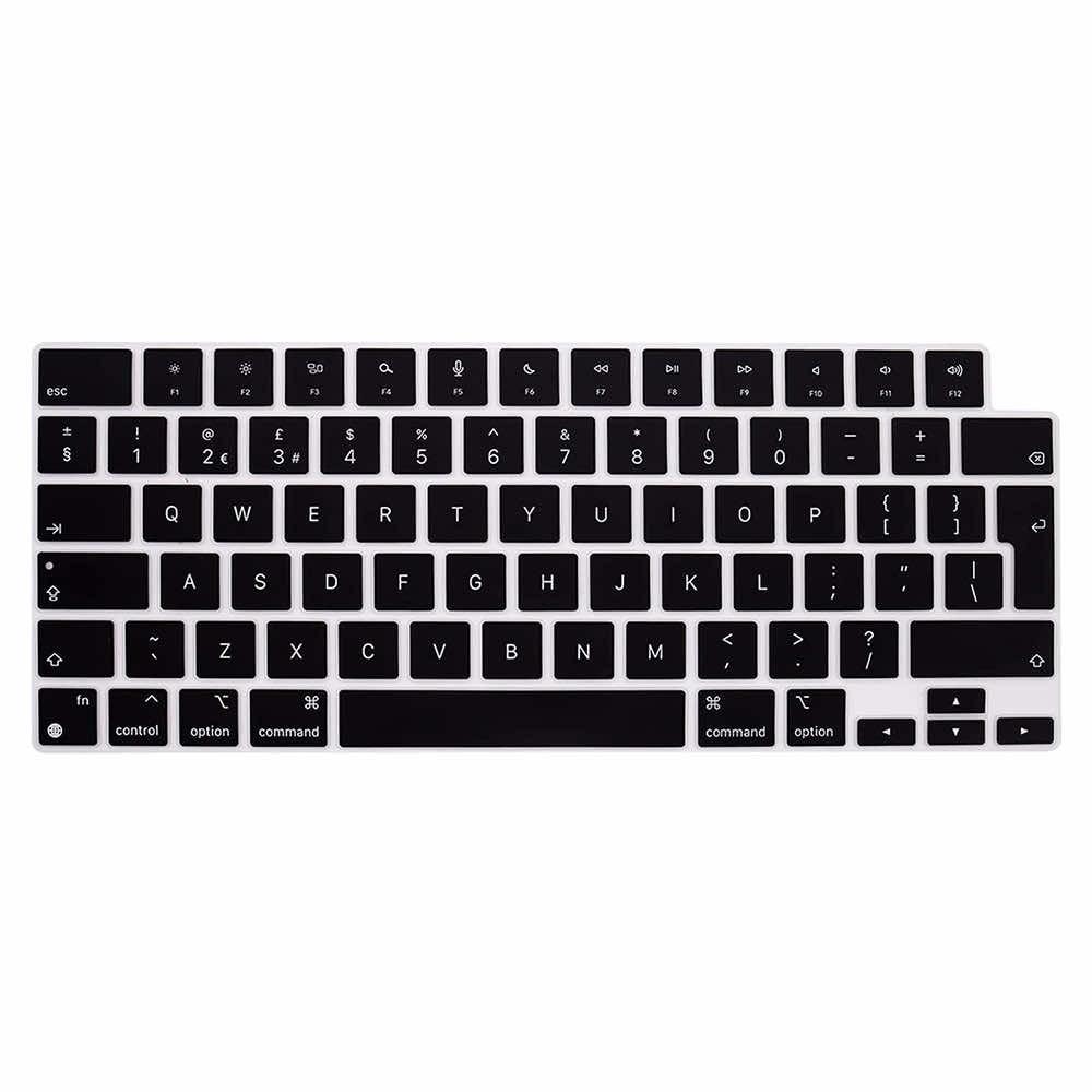 Силиконов протектор за клавиатурата на MacBook Air 13 M2 (2022), MacBook Pro 14, MacBook Pro 16 (2021) (EU стандарт) - JC Keyboard Silicone Cover (черен) | JAR Computers Силиконов протектор за клавиатурата на MacBook Air 13 M2 (2022), MacBook Pro 14, MacBook Pro 16 (2021) (EU стандарт) - JC Keyboard Silicone Cover (черен)