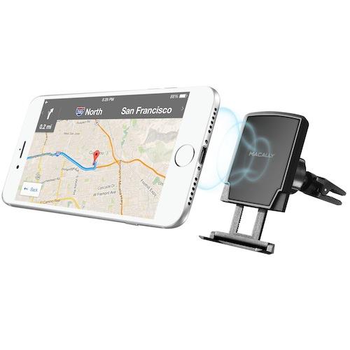 Универсална магнитна поставка за кола за iPhone и мобилни телефони - Macally MVentMag Holder Mount | JAR Computers Универсална магнитна поставка за кола за iPhone и мобилни телефони - Macally MVentMag Holder Mount
