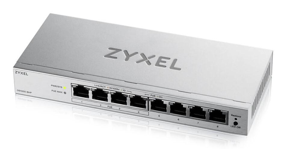 Zyxel GS1200-8HPV3 Управляем L2 Gigabit Ethernet (10/100/1000) Захранване по Ethernet (PoE) Настолен Сив | JAR Computers Zyxel GS1200-8HPV3 Управляем L2 Gigabit Ethernet (10/100/1000) Захранване по Ethernet (PoE) Настолен Сив