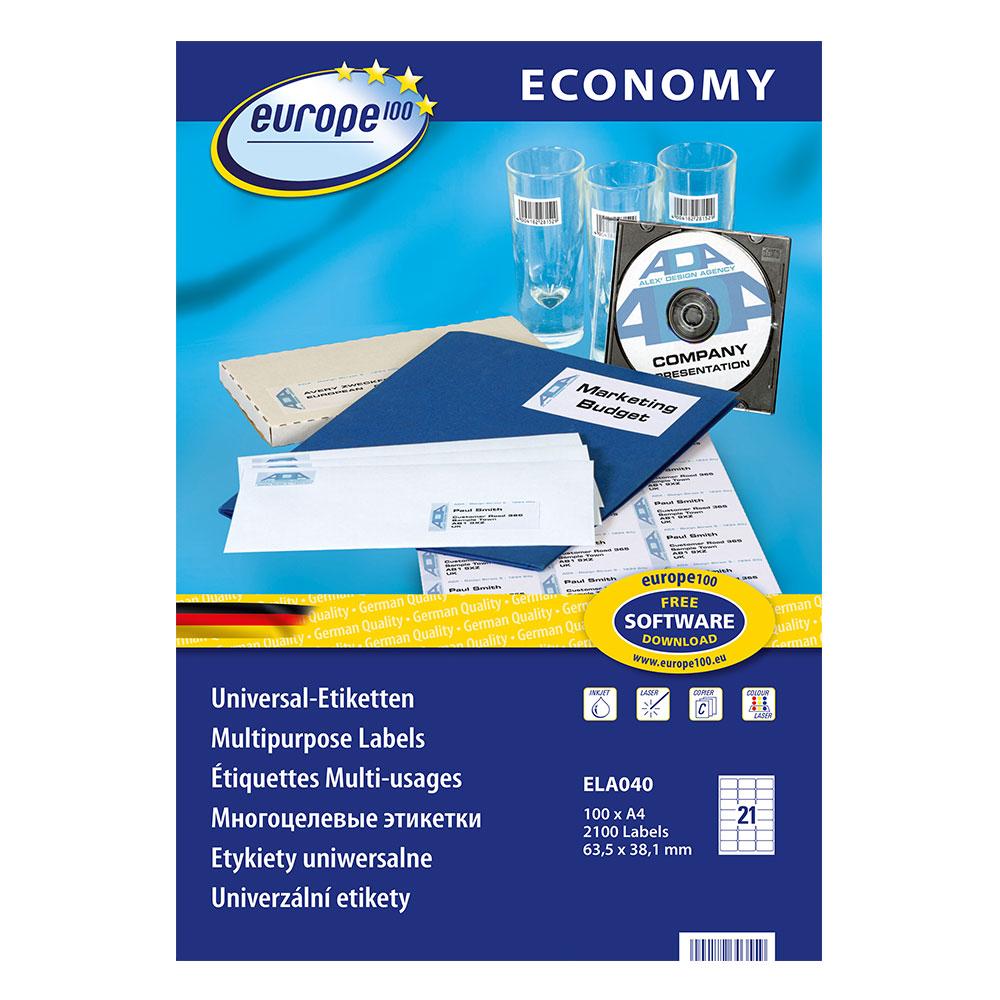 Етикети Avery Eco 63.5/38.1 A4 21ет 100л