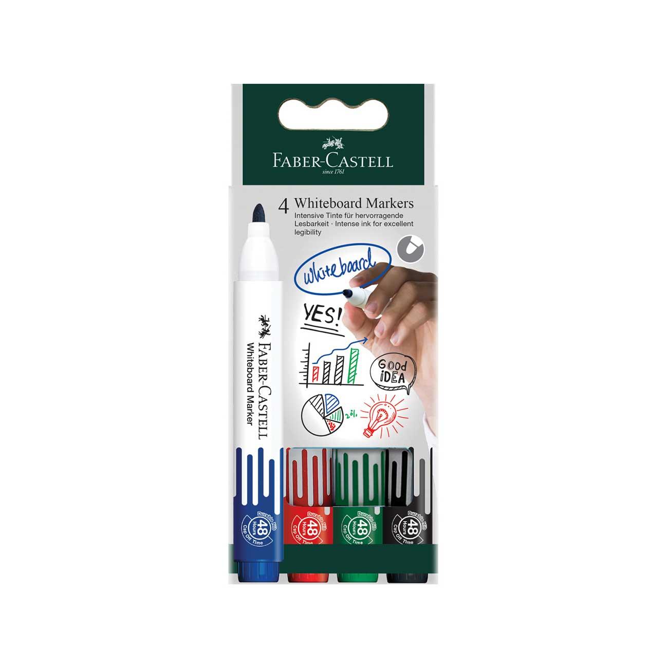 Faber-Castell Борд маркер за бяла дъска W20, 4 цвята | JAR Computers Faber-Castell Борд маркер за бяла дъска W20, 4 цвята