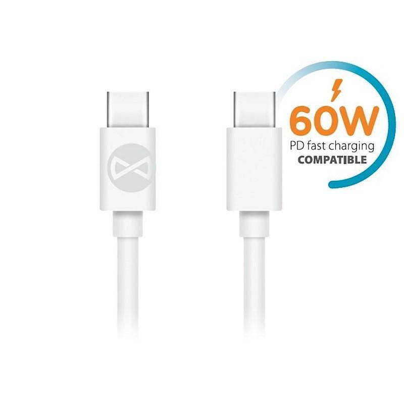 Forever Кабел данни USB-C- към USB-C 3A, 1 м. бял | JAR Computers Forever Кабел данни USB-C- към USB-C 3A, 1 м. бял