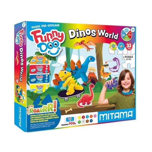 Комплект за моделиране MITAMA Funny Doo Dinos, 15 цвята моделин, с аксесоари, 33 части | JAR Computers Комплект за моделиране MITAMA Funny Doo Dinos, 15 цвята моделин, с аксесоари, 33 части