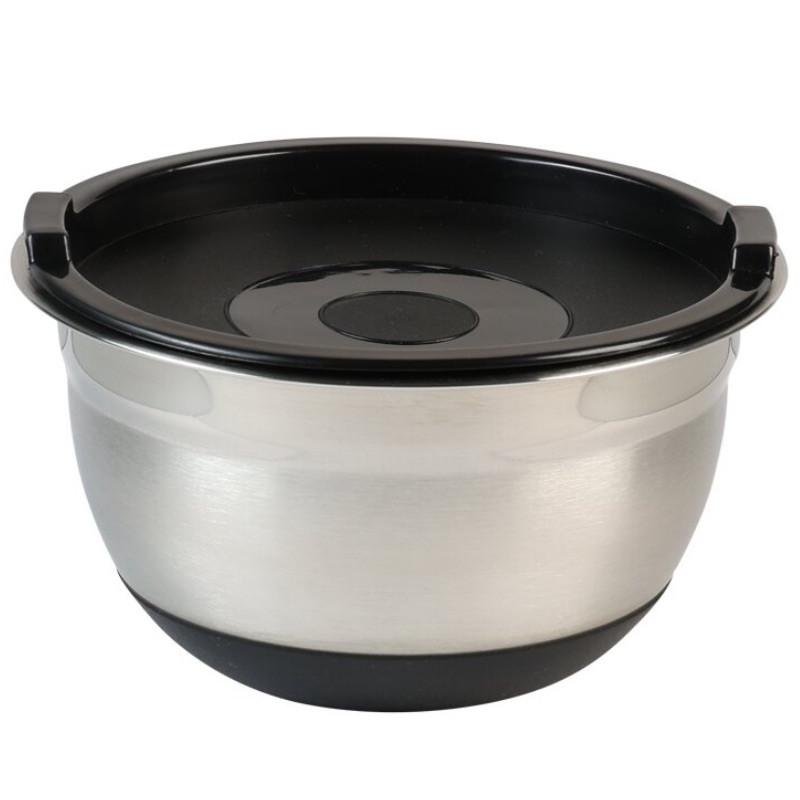 Купа за смесване с капак Kesper 90826, 4.5 л, 26 см, Неръждаема стомана, Мерителна скала, Широк ръб, Нехлъзгащо се дъно, Инокс