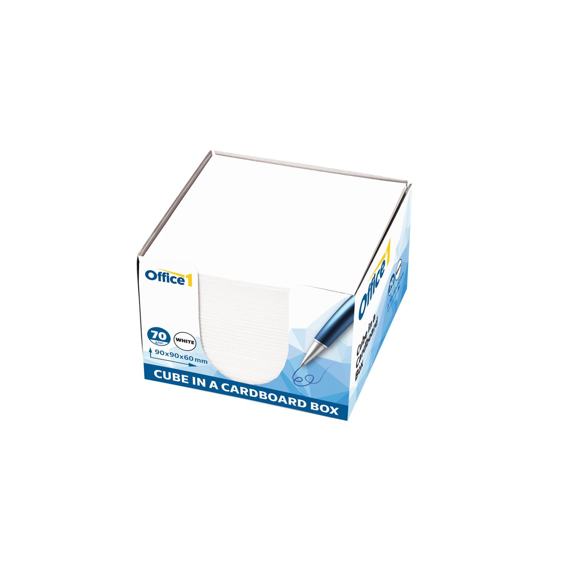 Office 1 Хартиено кубче, 90 x 90 mm, 70 g/m2, офсет, бяло, 600 листа, с картонена поставка | JAR Computers Office 1 Хартиено кубче, 90 x 90 mm, 70 g/m2, офсет, бяло, 600 листа, с картонена поставка