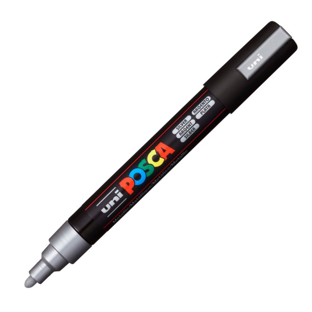 Uni-Ball Markers Posca Pc-5M Medium Silver (PC5MMSLV) (UNIPC5MMSLV)