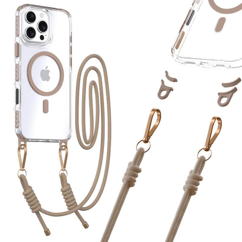 Хибриден удароустойчив кейс с MagSafe и връзка за носене през врата за iPhone 15 Pro - Tel Protect Stap Clear Magnetic Case MagSafe (златист-прозрачен) | JAR Computers Хибриден удароустойчив кейс с MagSafe и връзка за носене през врата за iPhone 15 Pro - Tel Protect Stap Clear Magnetic Case MagSafe (златист-прозрачен)