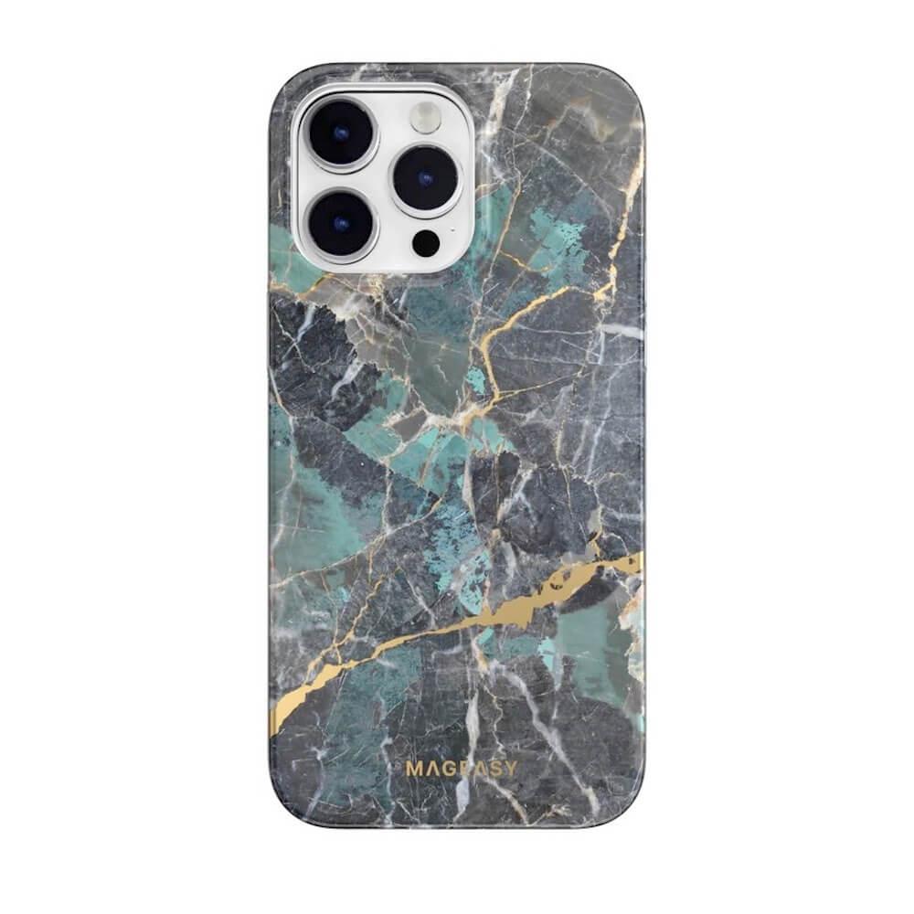 Дизайнерски хибриден удароустойчив кейс за iPhone 14 Pro Max (син) - Mageasy Marble Case | JAR Computers Дизайнерски хибриден удароустойчив кейс за iPhone 14 Pro Max (син) - Mageasy Marble Case