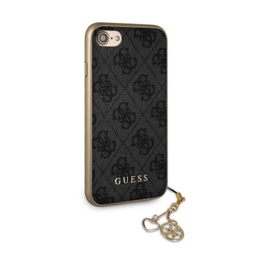 Дизайнерски кожен кейс за iPhone SE (2022), iPhone SE (2020), iPhone 8, iPhone 7 - Guess 4G Charms Collection Hard Case (сив) | JAR Computers Дизайнерски кожен кейс за iPhone SE (2022), iPhone SE (2020), iPhone 8, iPhone 7 - Guess 4G Charms Collection Hard Case (сив)