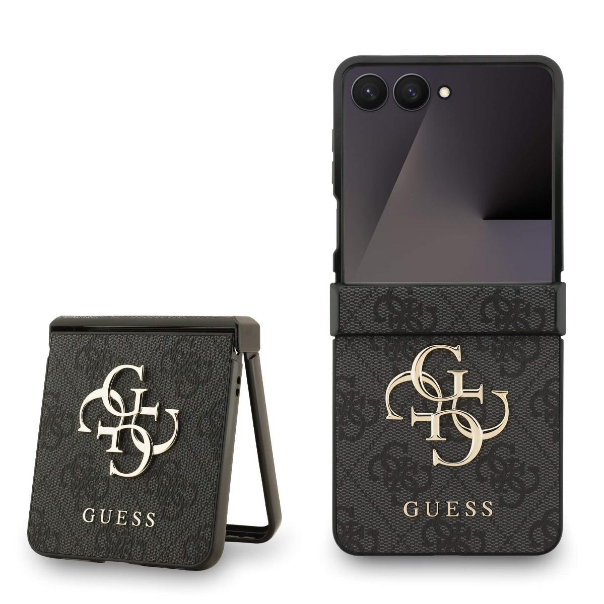 Дизайнерски кожен кейс за Samsung Galaxy Z Flip7 - Guess 4G Metal Logo PU Leather Hard Case (черен) | JAR Computers Дизайнерски кожен кейс за Samsung Galaxy Z Flip7 - Guess 4G Metal Logo PU Leather Hard Case (черен)