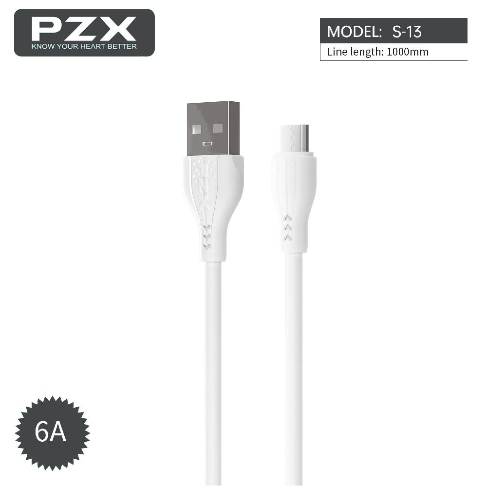 Кабел PZX Micro USB - USB S-13 6A 1m | JAR Computers Кабел PZX Micro USB - USB S-13 6A 1m