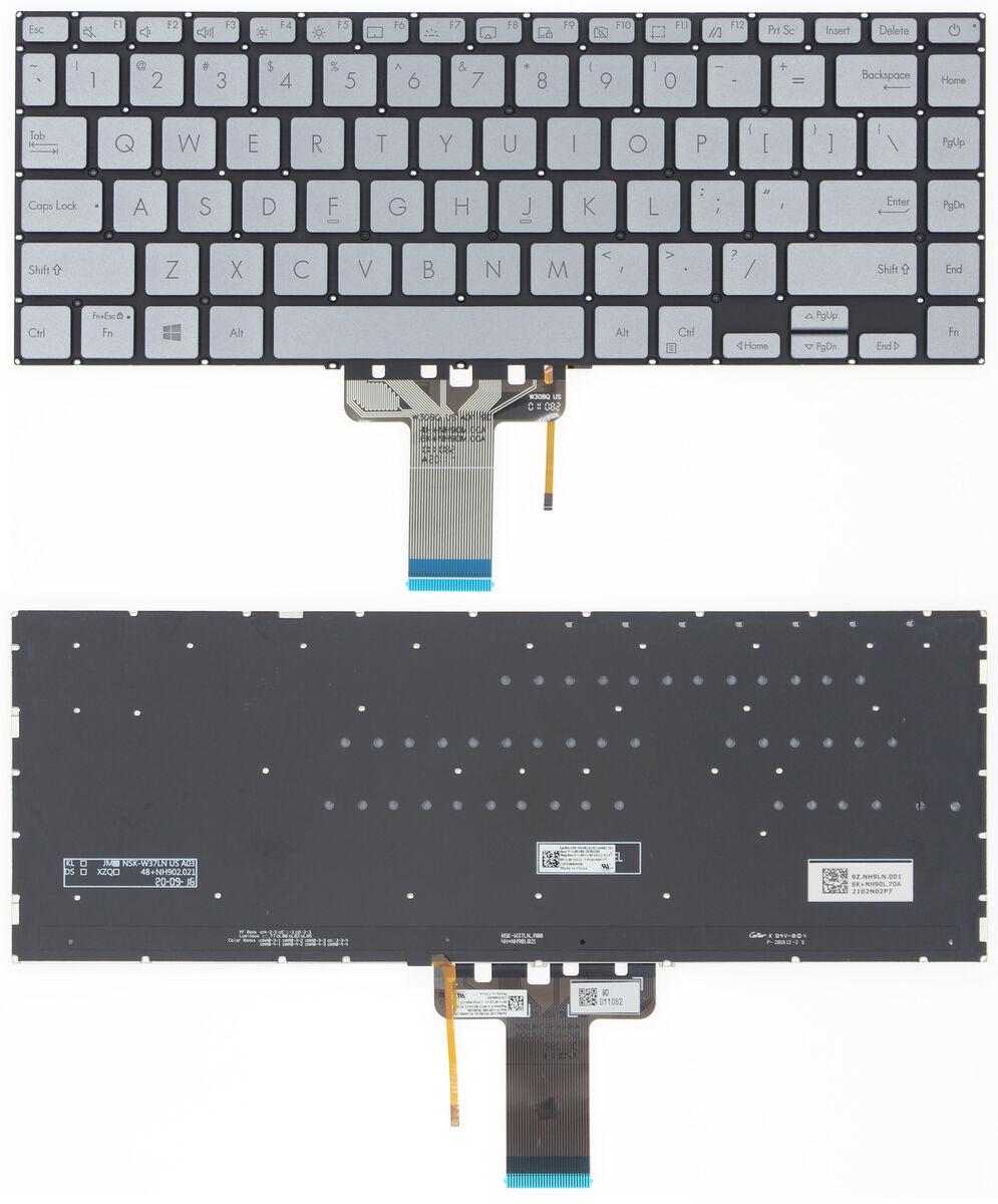 Клавиатура за лаптоп Asus VivoBook S14 S433EA S433EQ S433FL S433FA S433JQ X421 Сребриста Без Рамка С Малък Ентър С Подсветка | JAR Computers Клавиатура за лаптоп Asus VivoBook S14 S433EA S433EQ S433FL S433FA S433JQ X421 Сребриста Без Рамка С Малък Ентър С Подсветка