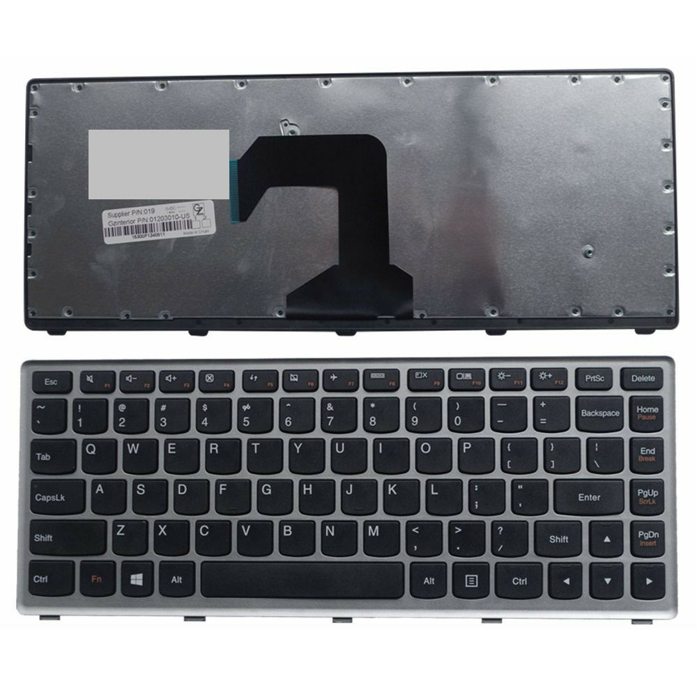Клавиатура за лаптоп Lenovo IdeaPad S400 Черна със Сребриста Рамка / Silver Frame Black | JAR Computers Клавиатура за лаптоп Lenovo IdeaPad S400 Черна със Сребриста Рамка / Silver Frame Black