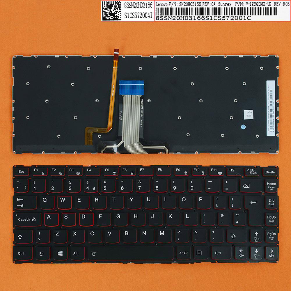 Клавиатура за лаптоп Lenovo IdeaPad Y40-70 Y40-80 Black Without Frame UK With Backlit / Черна Без Рамка (Голям Ентър) с Подсветка | JAR Computers Клавиатура за лаптоп Lenovo IdeaPad Y40-70 Y40-80 Black Without Frame UK With Backlit / Черна Без Рамка (Голям Ентър) с Подсветка