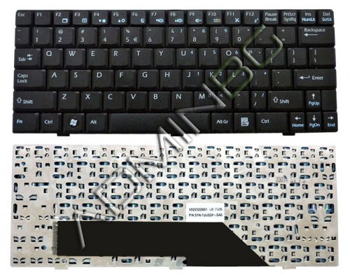 Клавиатура за лаптоп MSI Wind U135 U160 Black Frame Black UK | JAR Computers Клавиатура за лаптоп MSI Wind U135 U160 Black Frame Black UK