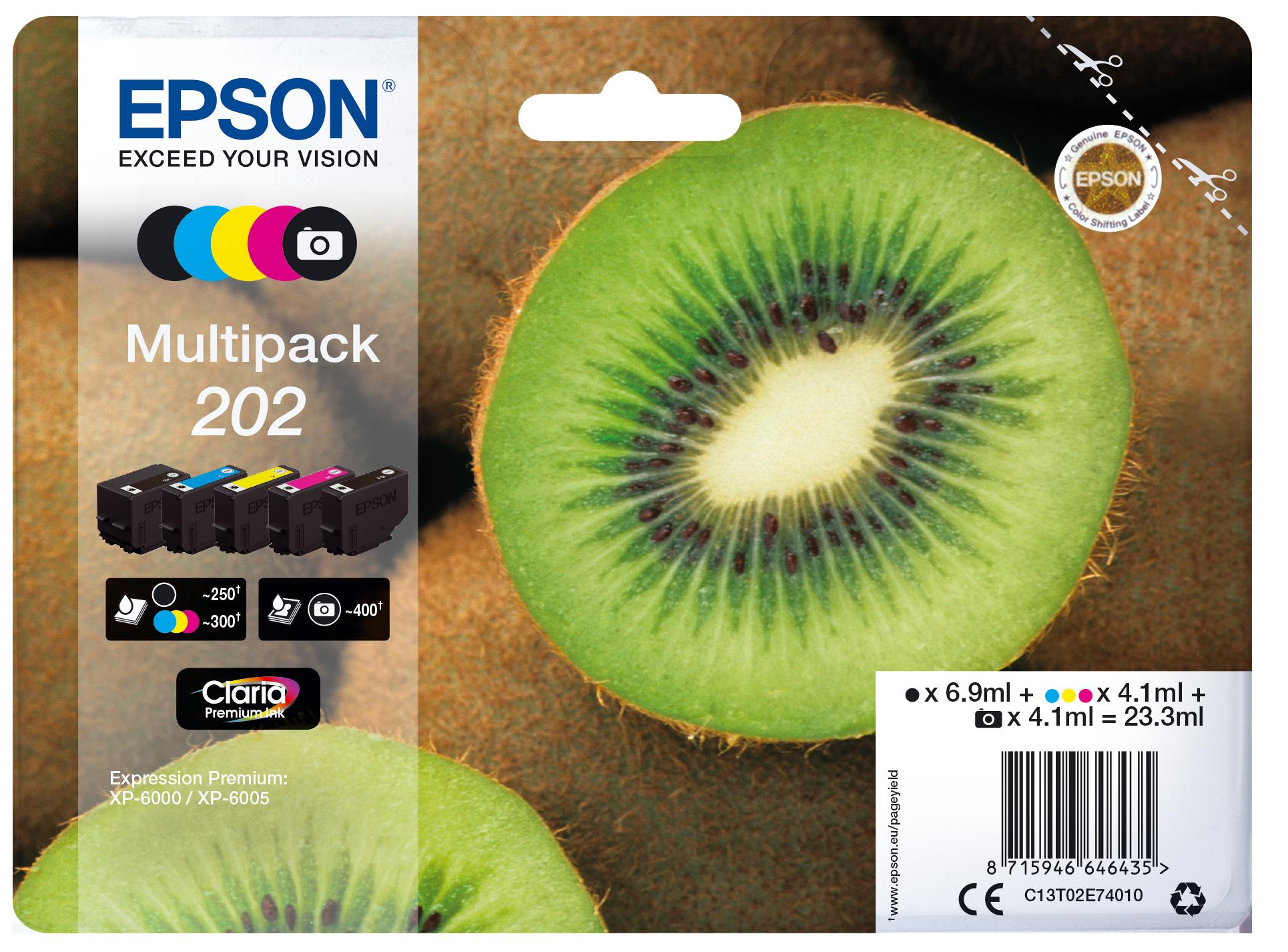 Комплект 5 глави за Epson Expression Premium XP6100 Series - Ink - /202/ / C13T02E74010 - BK/PBK/C/M/Y - Multipack - PN C13T02E74010 | JAR Computers Комплект 5 глави за Epson Expression Premium XP6100 Series - Ink - /202/ / C13T02E74010 - BK/PBK/C/M/Y - Multipack - PN C13T02E74010