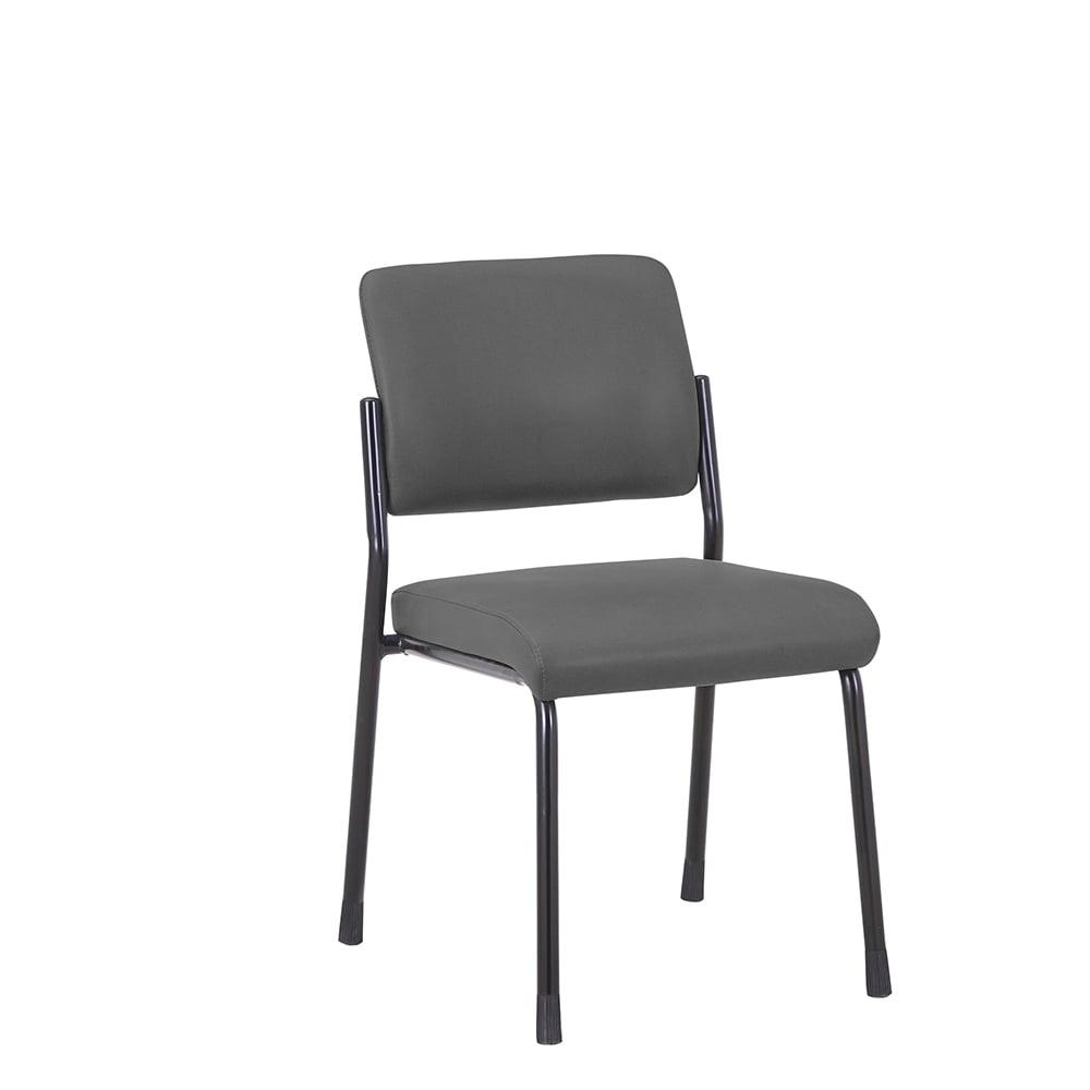 Посетителски стол RFG Solid M, екокожа, метална основа, до 150 kg, сив, 4 броя в комплект