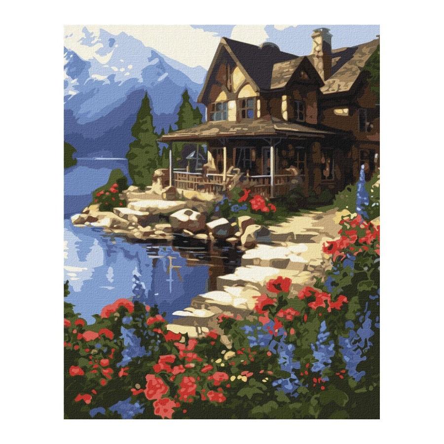 Рисуване по номера IDEYKA, с подрамка, HOUSE BY THE SEA/Къща на брега, 40х50 см | JAR Computers Рисуване по номера IDEYKA, с подрамка, HOUSE BY THE SEA/Къща на брега, 40х50 см