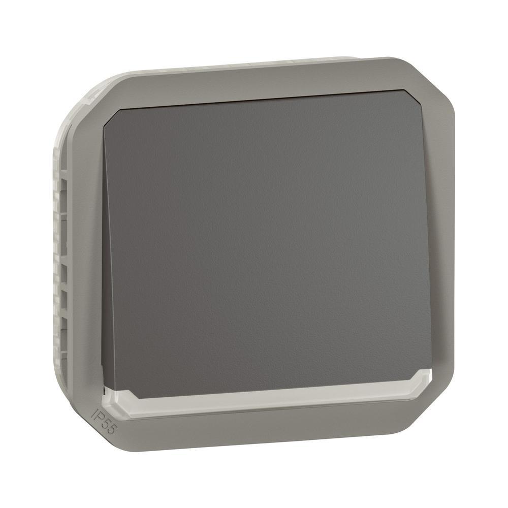 Бутон 10А с подсветка LED 230VA механизъм IP55 Антрацит - Legrand Plexo New 069813L | JAR Computers Бутон 10А с подсветка LED 230VA механизъм IP55 Антрацит - Legrand Plexo New 069813L