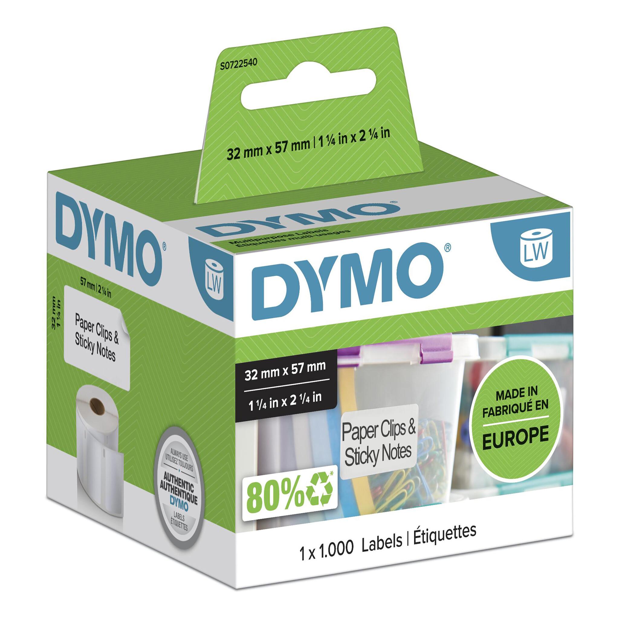 DYMO LW - Multi-Purpose Labels - 32 x 57 mm - S0722540 Бяла Самозалепващ се етикет на принтер | JAR Computers DYMO LW - Multi-Purpose Labels - 32 x 57 mm - S0722540 Бяла Самозалепващ се етикет на принтер