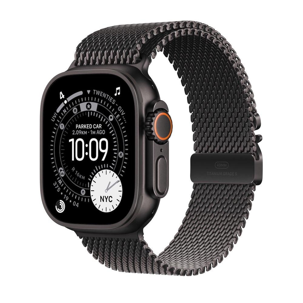 Оригинална титаниева каишка за Apple Watch 44мм, 45мм, 46мм, Ultra 49 - Apple Titanium Milanese Loop Large (черен) | JAR Computers Оригинална титаниева каишка за Apple Watch 44мм, 45мм, 46мм, Ultra 49 - Apple Titanium Milanese Loop Large (черен)