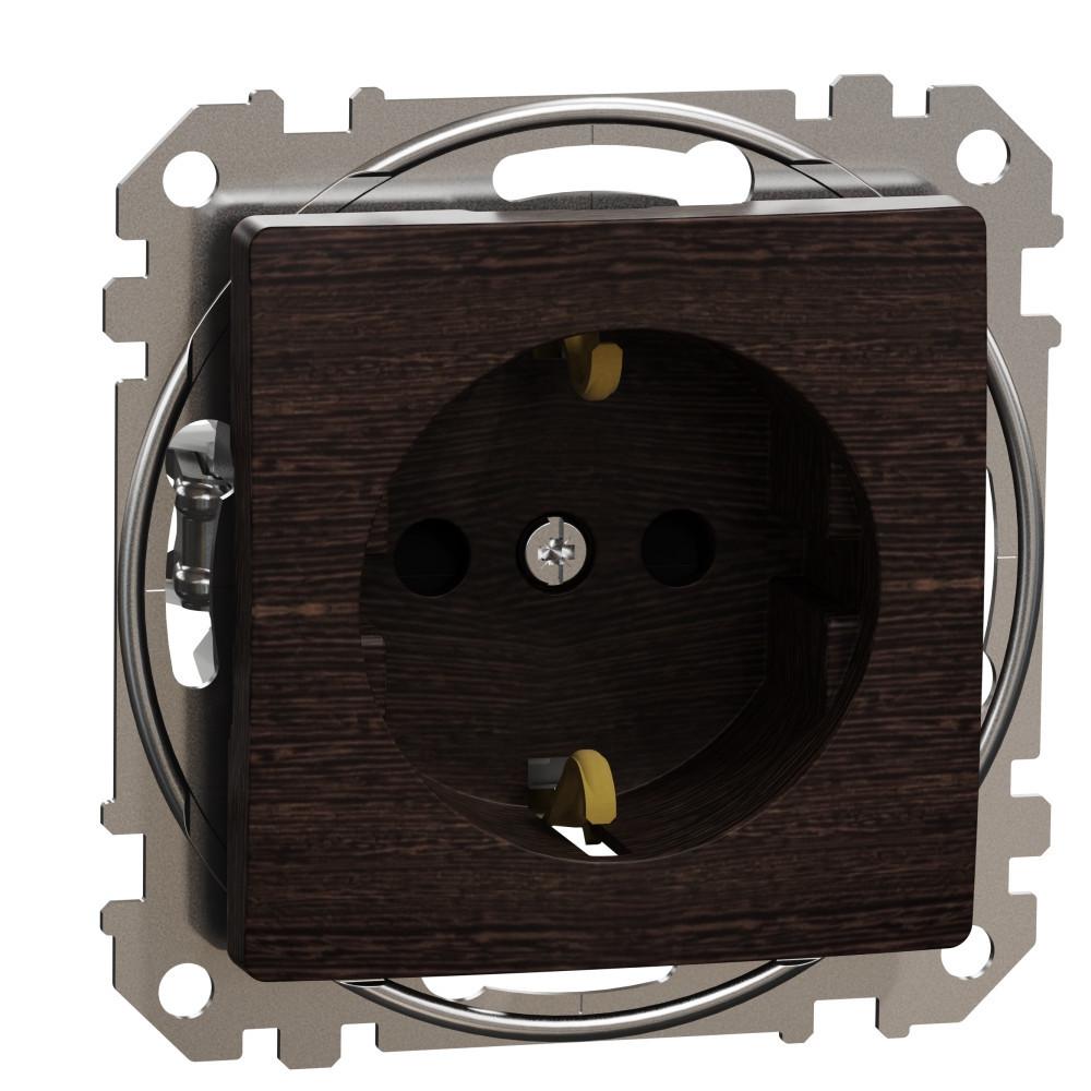 Контакт Шуко 2P+E 16A авт. клеми детска защита Венге | JAR Computers Контакт Шуко 2P+E 16A авт. клеми детска защита Венге