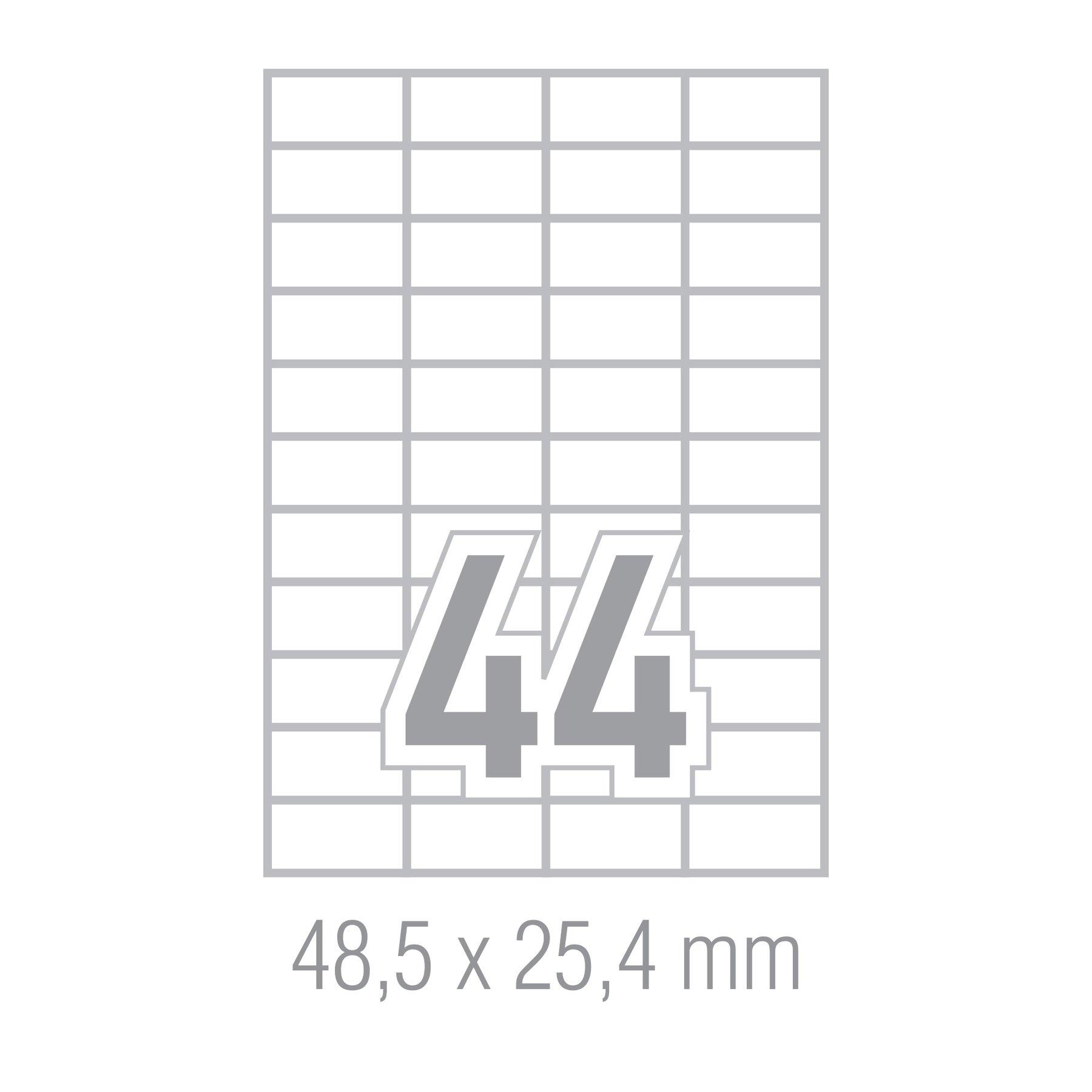 Office 1 Самозалепващи етикети, A4, 48.3 x 25.44 mm, прави ъгли, 100 листа