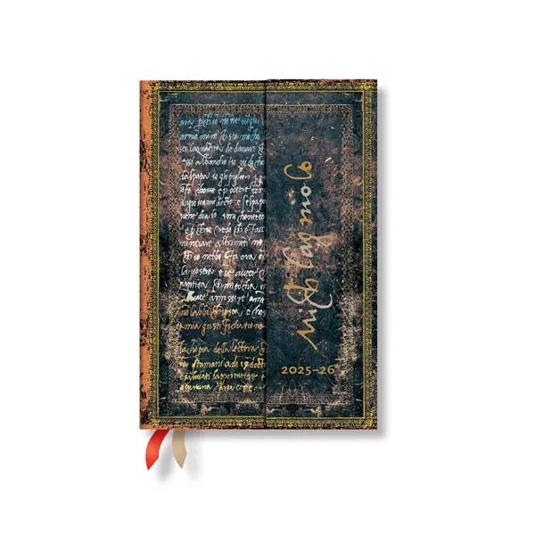 Paperblanks Планер Michelangelo, Mini, хоризонтален, твърда корица, 104 листа, за 2025-2026 година | JAR Computers Paperblanks Планер Michelangelo, Mini, хоризонтален, твърда корица, 104 листа, за 2025-2026 година