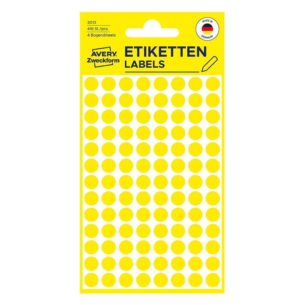 Самоз. кръгчета Avery ф8 жълт 416бр