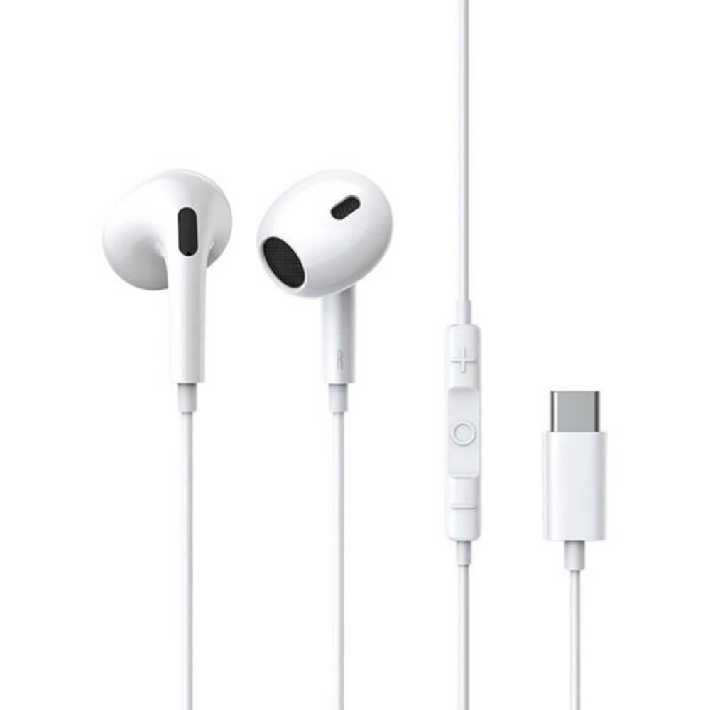 Слушалки с USB-C кабел, управление на звука и микрофон - Baseus Encok CZ17 Semi In-Ear USB-C Stereo Headphones (A00170000213-Z1) (бял) | JAR Computers Слушалки с USB-C кабел, управление на звука и микрофон - Baseus Encok CZ17 Semi In-Ear USB-C Stereo Headphones (A00170000213-Z1) (бял)