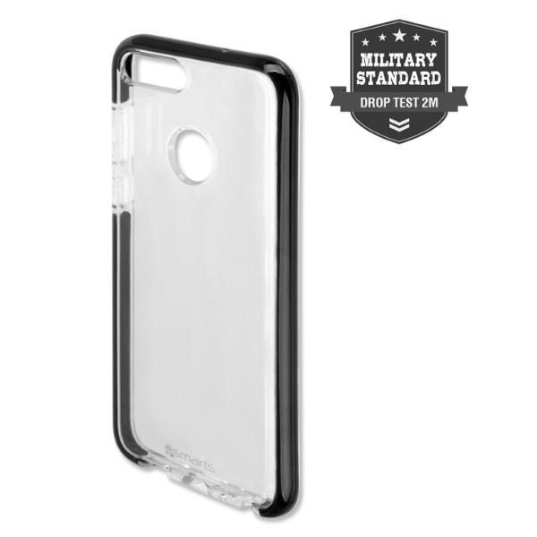 Хибриден удароустойчив кейс за Huawei P Smart - 4smarts Soft Cover Airy Shield (черен-прозрачен) | JAR Computers Хибриден удароустойчив кейс за Huawei P Smart - 4smarts Soft Cover Airy Shield (черен-прозрачен)