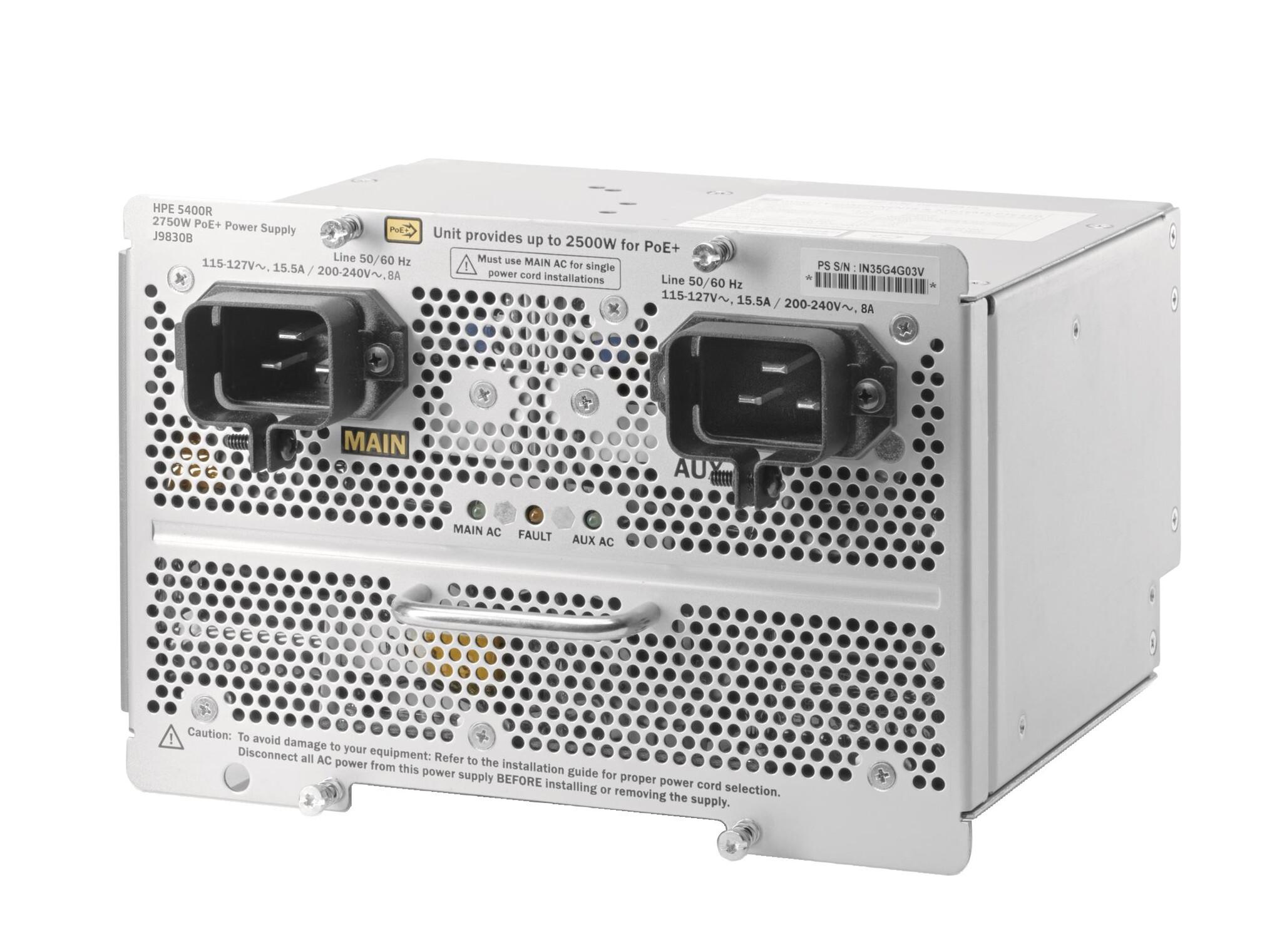 HPE Aruba Networking 5400R 2750W PoE+ zl2 Power Supply комутатор Захранване | JAR Computers HPE Aruba Networking 5400R 2750W PoE+ zl2 Power Supply комутатор Захранване
