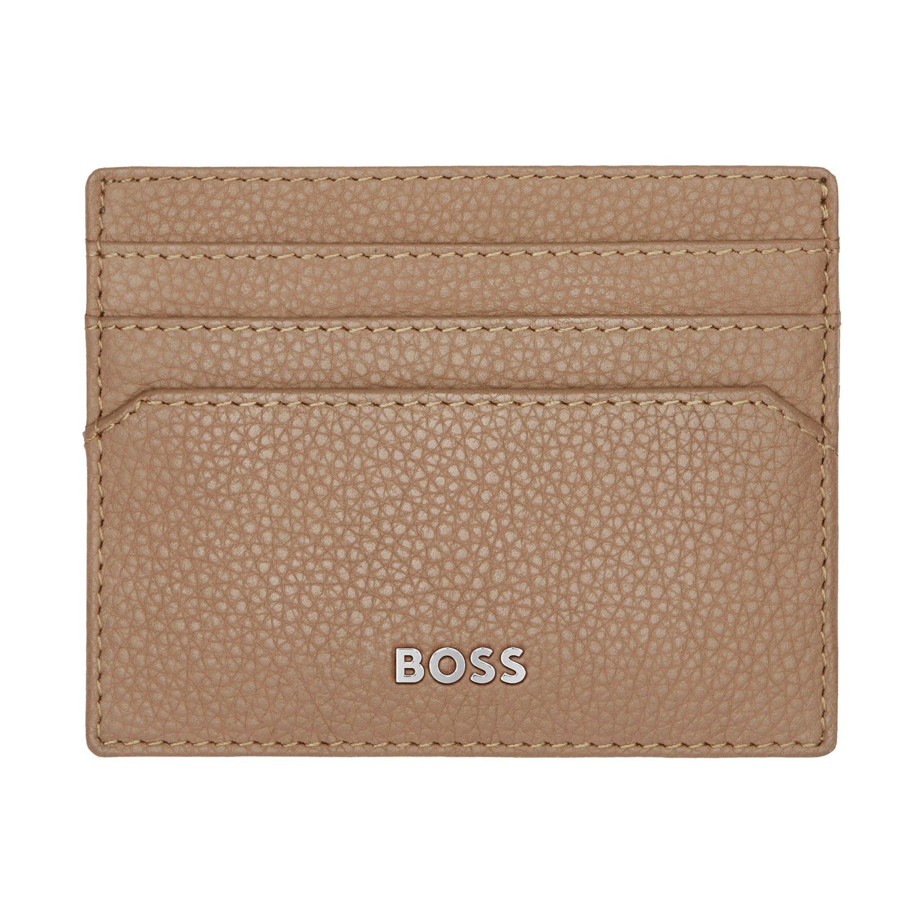 Hugo Boss Калъф за карти Classic Grained, с 6 отделения, карамел